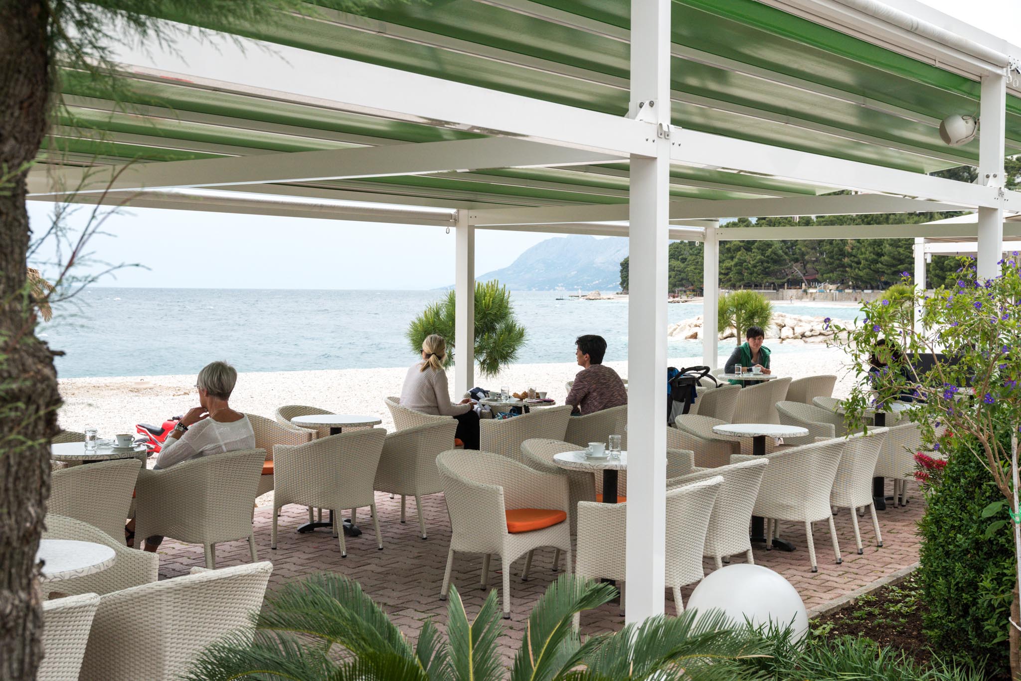 Bars cafes and vineyards on Baska Voda beach (Split Area of) Jet2holidays