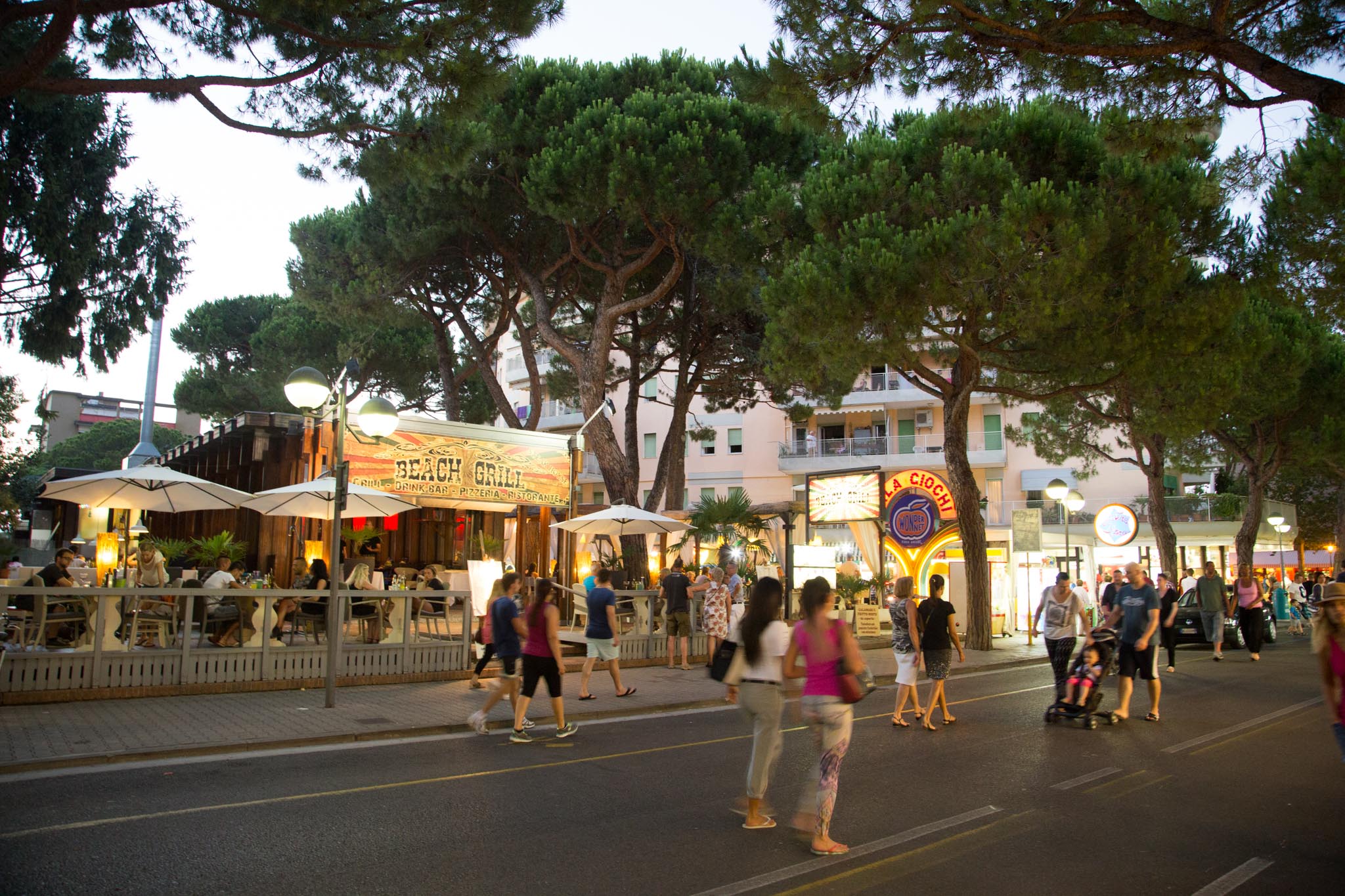 Shops along Via Bafile 
