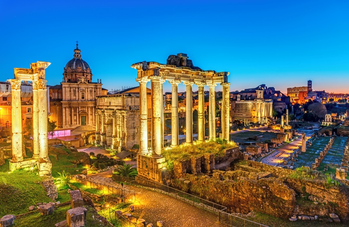 The Inn at the Spanish Steps with Colosseum Roman Forum and Palatine ...
