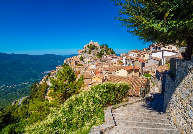 Cervara di Roma (Italy) - A little suggestive town on the rock, in the Simbruini mountains, province of Rome, know as