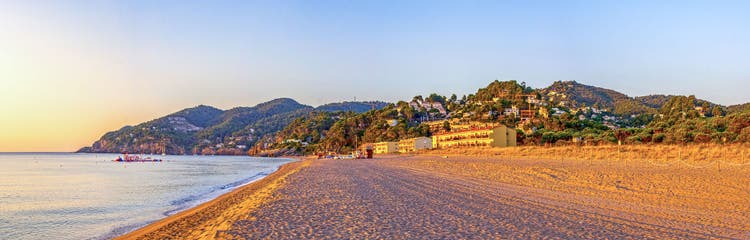 Sunrise in Pals, sandy beach and wild dune in Pals, Catalonia, Spain