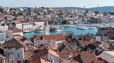 UNESCO-listed old town and waterfront promenade in Trogir on Croatia’s Dalmatian Coast