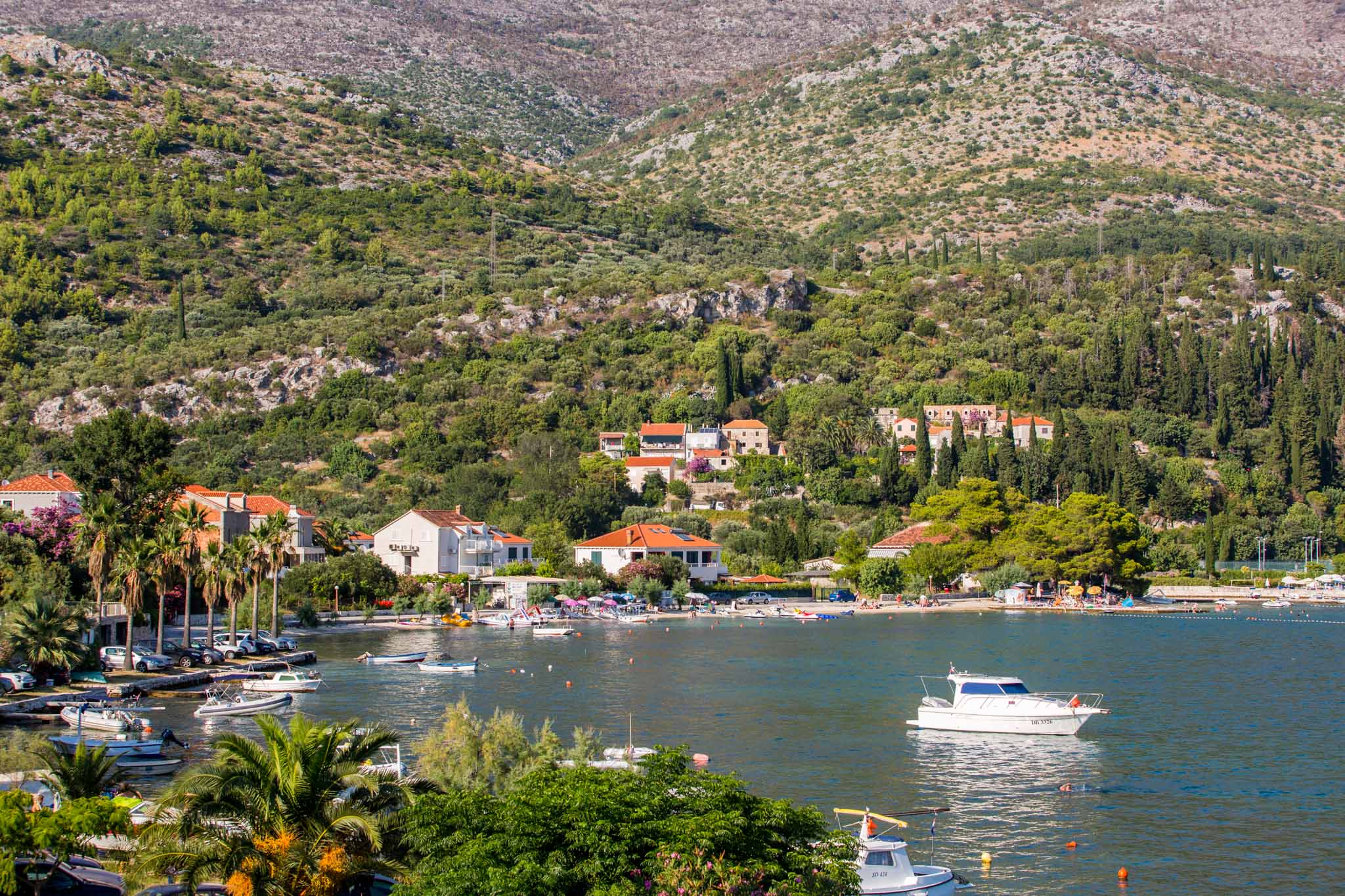 Beaches strung across the bay 